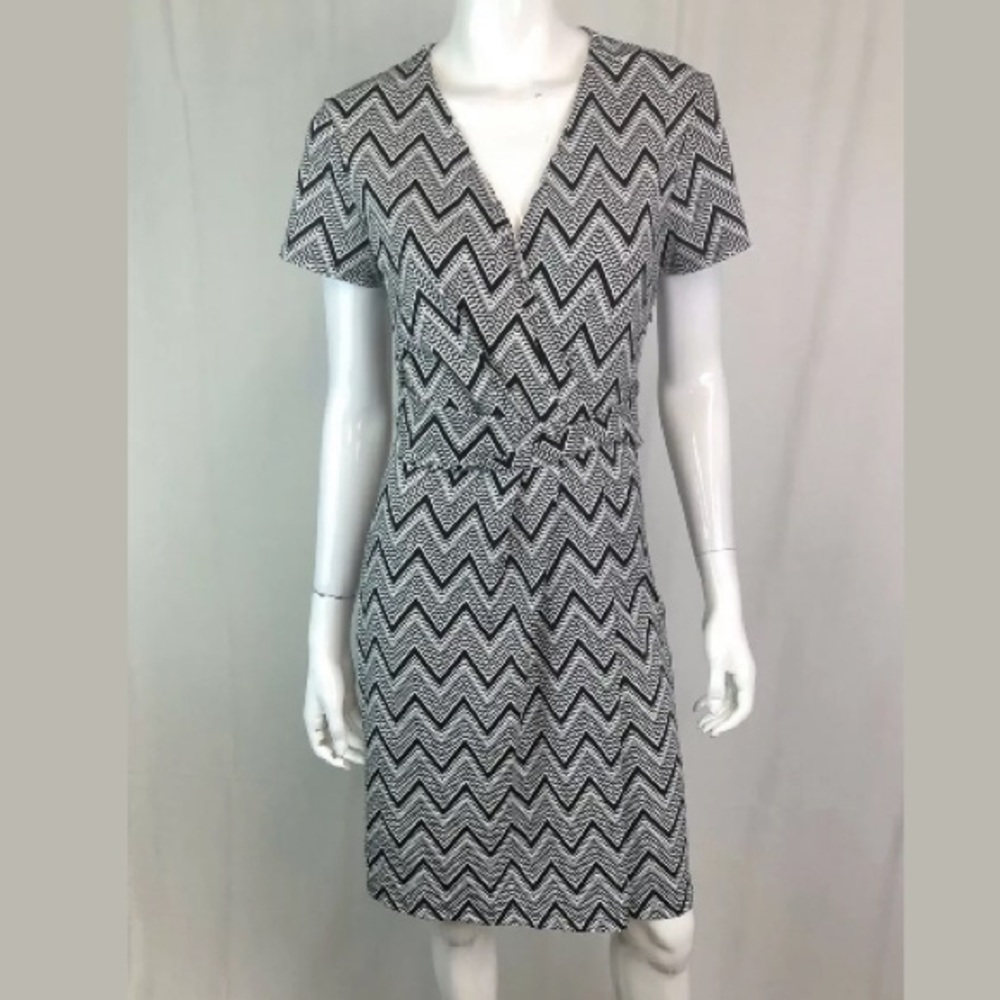 Talbots Zigzag Draped Pleated Chevron Shift Dress - image 5